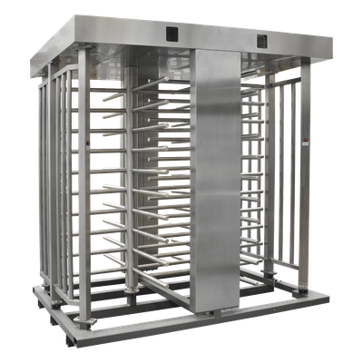 Torniquete de Cuerpo Completo / Doble Acceso / Acero Inoxidable 304 / 30 Personas/min / Interior/Exterior / 4 Ejes de Seguridad / 2.31 x 1.46 x 2.2 m (7.58 x 4.79 x 7.22 ft) / 800 kg (1763.7 lb)