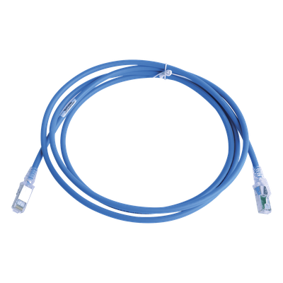 Patch Cord Cat6A S/FTP / 7 Pies (2.13 m) / CM/LS0H / Blindaje 360° / UL2043 / Alta Densidad